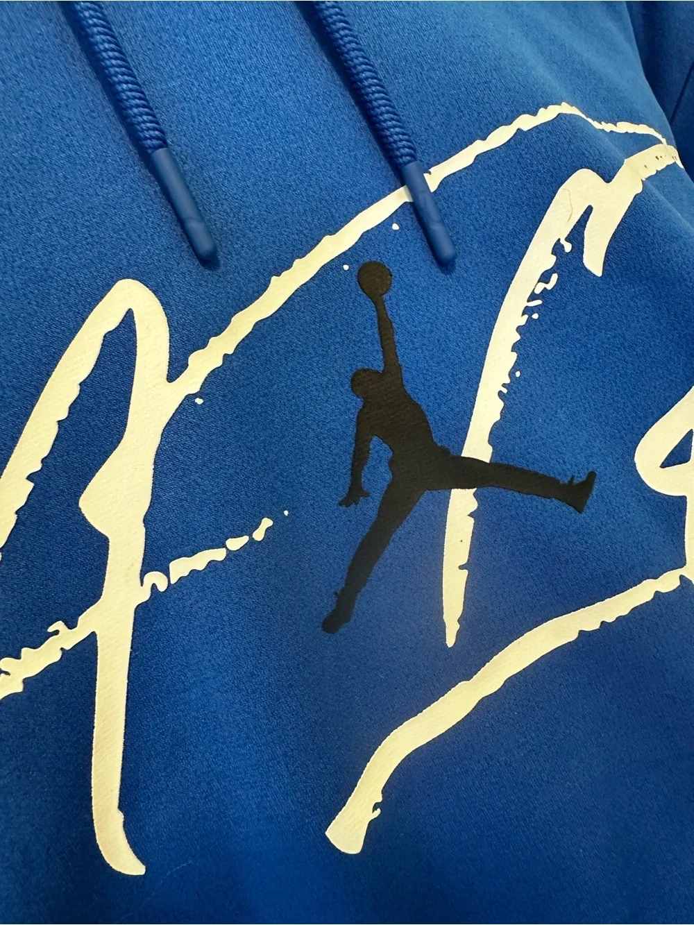 Jordan Air Therma Fleece Pullover Hoodie Blue Dri-Fit Graphic Jumpman